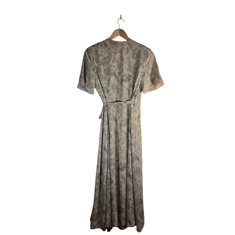 Vintage Liz Claiborne Paisley Wrap Midi Dress Size 8 Boho Cottagecore 90s - Picture 4 of 10